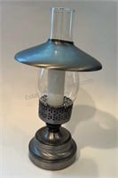 Pewter Colored Metal Candle Lamp 12” H