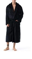 XL Men's Shawl Collar Fleece Bathrobe Spa Robe