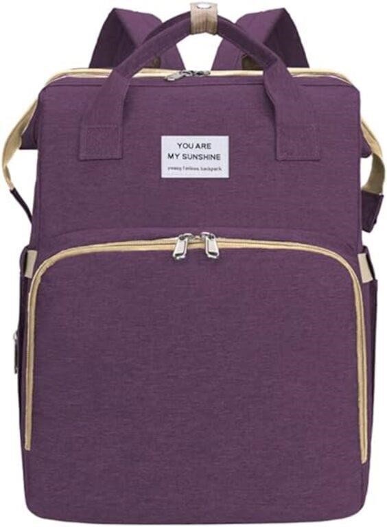 ITONC Purple Diaper Bag Backpack - Large Travel Di