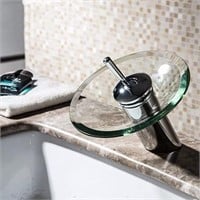 WSLWJH Washbasin Faucet Brass Round Glass Bathroom