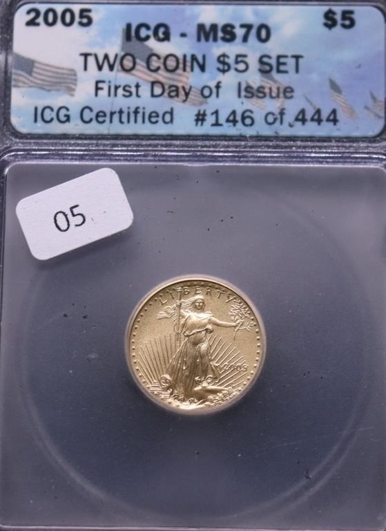 2005 ICG MS70 5 $ GOLD EAGLE