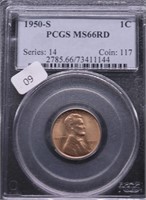 1950 S PCGS MS66 RED LINCOLN CENT