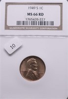 1949 S NGC MS66 RED LINCOLN CENT