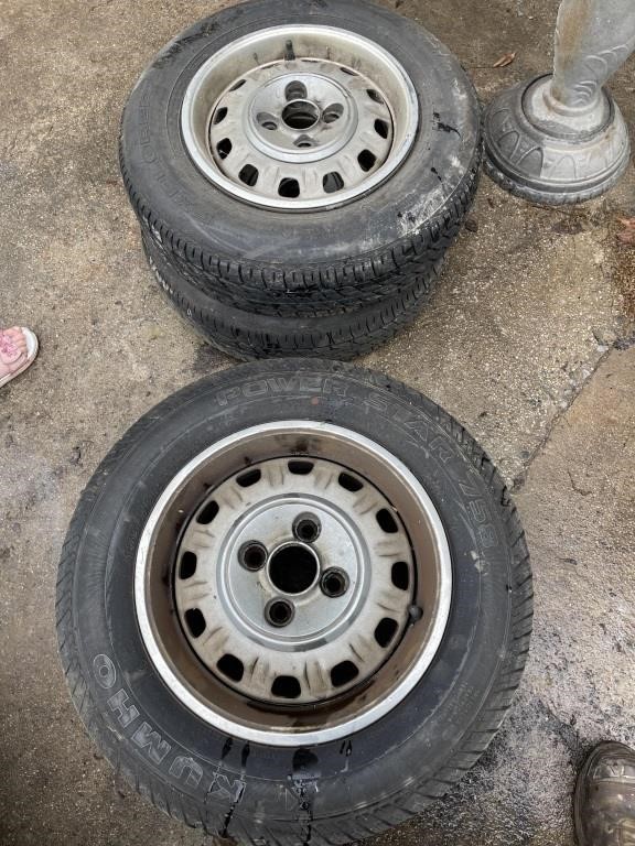 4 tires w/ 4 lug rims 13" in good condition