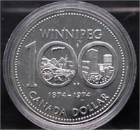 1974 CANADA SILVER DOLLAR GEM
