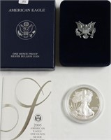 2005 PROOF SILVER EAGLE W BOX PAPERS