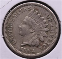 1862 INDIAN HEAD CENT XF