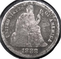 1888 SEATED DIME G