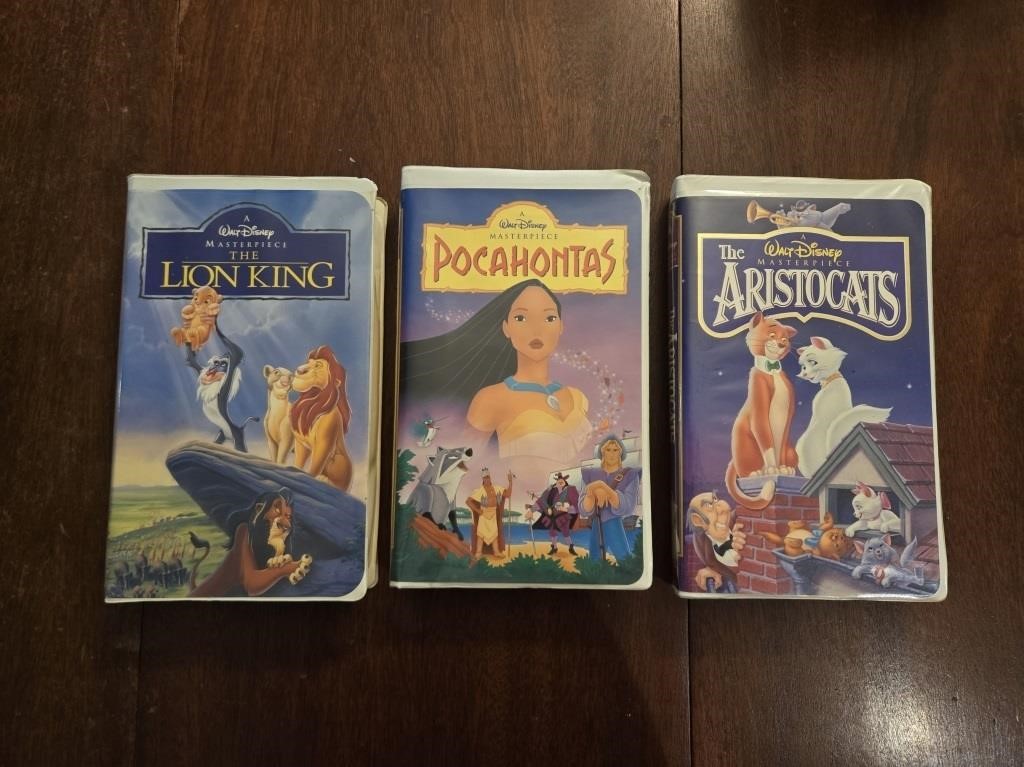 3 Disney VHS Vintage Clamshell Cases