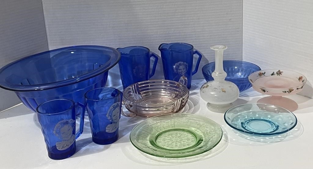 Antique Depression Glass & Shirley Temple
