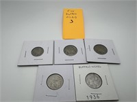 Five Buffalo Nickels #3