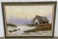 (H) Beach Oil Painting on Canvas 41” x 29”