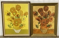 (H) 2 Floral Vincent Prints 22 1/2” x 29” and 22”
