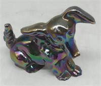 (M) Imperial Amethyst Rainbow Art Glass Dachshund