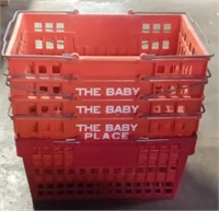 (H) The Baby place plastic shopping baskets.
