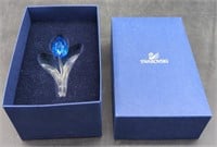 (O) Swarovski Crystal Blue Mini Tulip Flower. 3.5