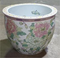 (O) Chinese Porcelain Fish Bowl Flower Pot Art.