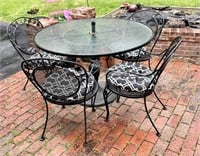 48" Wrought Iron Outdoor Table & Chairs