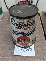 Gulf Gulfpride Select Metal Quart Oil Can - Full