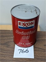 Exxon Aviation Oil Composite Quart Can - Full