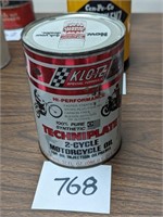 Klotz Motorcycle Oil Metal Quart Can - Full