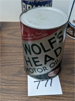 Wolf's Head Metal Quart Oil Can - Full