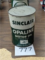Sinclair Opaline Metal Quart Oil Can - Empty