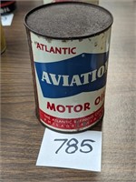 Atlantic Aviation Oil Metal Quart Can - Full