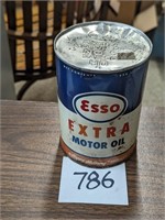 Esso Extra Metal Quart Oil Can - Full