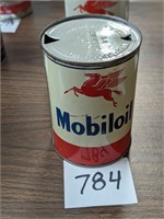 Mobiloil Metal Quart Oil Can - Empty