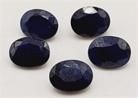 (LB) Midnight Blue Topaz Gemstones - Oval Cut