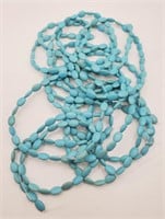 (LB) 9 Turquoise Beads Strands 15" long each