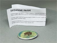 Suzanne Page hand crafted brooch - 2 1/2" L