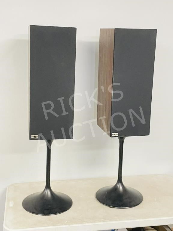 pair of REGA stereo speakers & stands - 42" tall