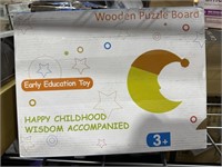 Wooden puzzle board. Early education toy.