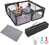 EAQ Baby Playpen with Mat,59''*79''Large Baby Play