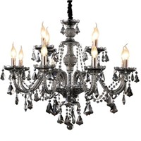 Uboxin Smoky Gray Crystal Candle Chandeliers Light