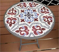 Folding Small Glasstop Patio Table