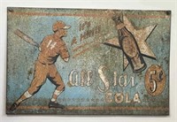 All Star Cola 5 Cent Metal Sign