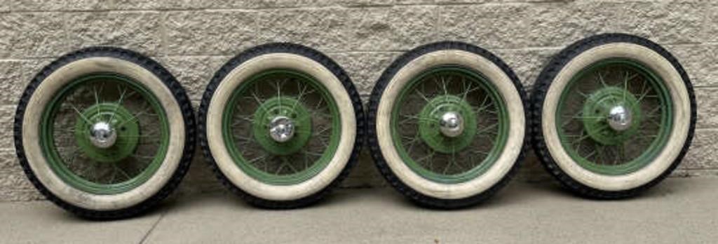 (4) Original 19in Ford Model A Wheels and Tires