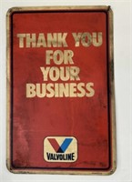 1984 Valvoline Thank You For Your Business Sign