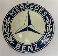 1990s Mercedes Benz Metal Sign