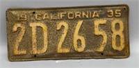 1935 California License Plate
