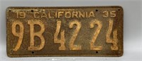 1935 California License Plate
