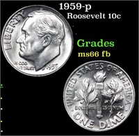 1959-p Roosevelt Dime 10c Grades Gem++ Full Bands