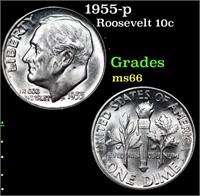 1955-p Roosevelt Dime 10c Grades GEM+ Unc