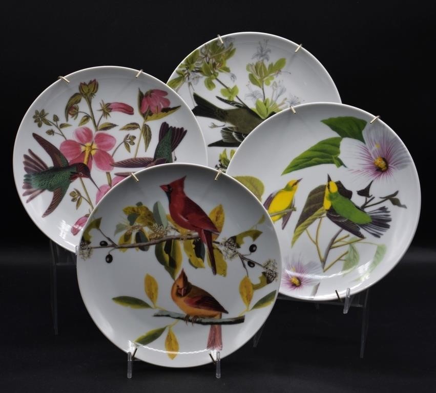 I Godinger & Co. Audubob Bird Porcelain Plates (4)
