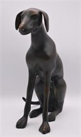 Vintage Hollow-cast Bronze Whippet / Hound Statue