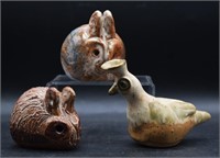 Hugh Bailey Art Pottery Rabbits & Quail