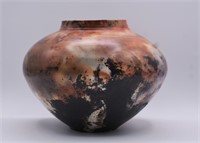 Craig Rigell Raku Art Pottery Clay Vase / Bowl